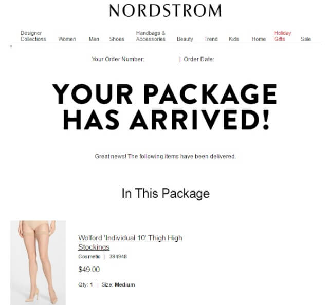 nordmail03 - 海外通販 Nordstrom(ノードストローム) 商品購入したらメールが届いた その内容とは？英文例と翻訳