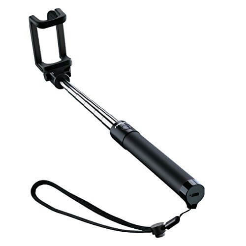 Mpow Selfie Stick Bluetooth iSnap X Extendable Monopod with Built in Bluetooth Remote Shutter for iPhone 877P6s6P5S Galaxy S5S6S7S8 Google LG V20 Huawei and More（Black） - 【写真をもっと撮りやすく！！】自撮り棒おすすめ人気ランキング9選！